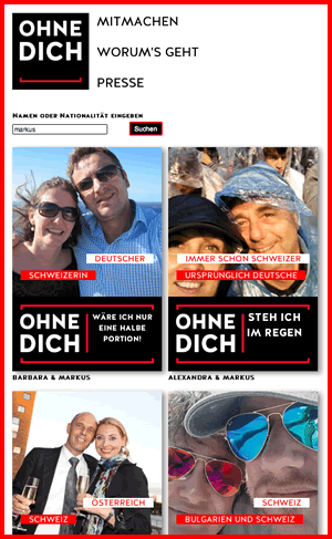 Homepage ohneDich.ch